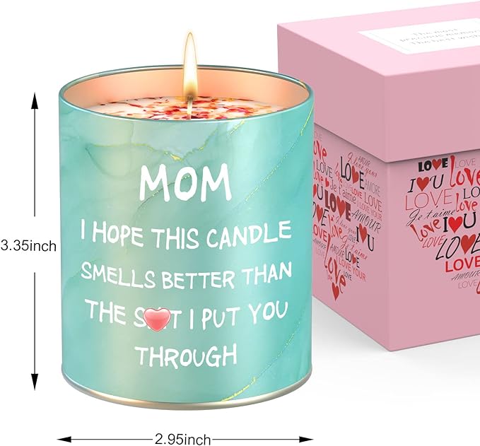 Gifts for Mom from Daughter Son, Funny Christmas Birthday Gifts for Mom, Mothers Day Gifts, Great Mother Gifts Ideas, Scented Candles