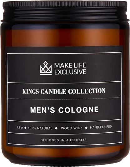 Scented Candles for Men | Fresh Coffee Candle Smells of Espresso | Wood Wick Long Lasting Masculine Scents | Natural Soy Jar Candle for Home Coffee Candles Scented Strong Bachelor Pad Decor Mens Gift